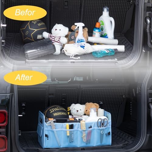 Car Trunk Organizer, Collapsible Car Organizers Storage Large Light Blue - Image 7