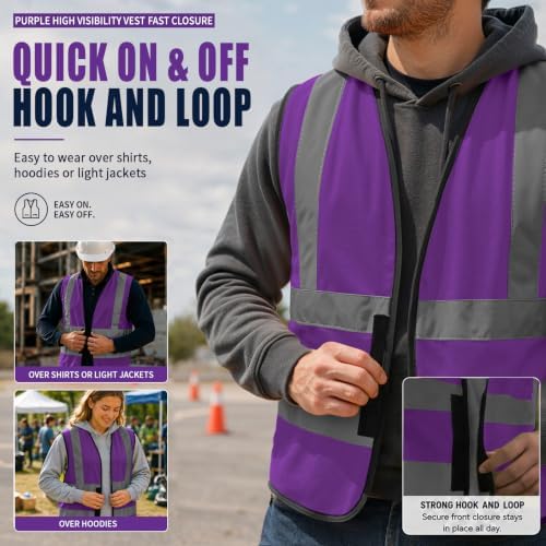 AYKRM 12 colour High visibility viz vest hi vis viz reflective work - Image 5