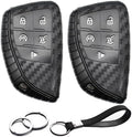 2pcs Compatible with Chevy GMC Key Fob Cover Case Key Chain fit by INFIPAR
