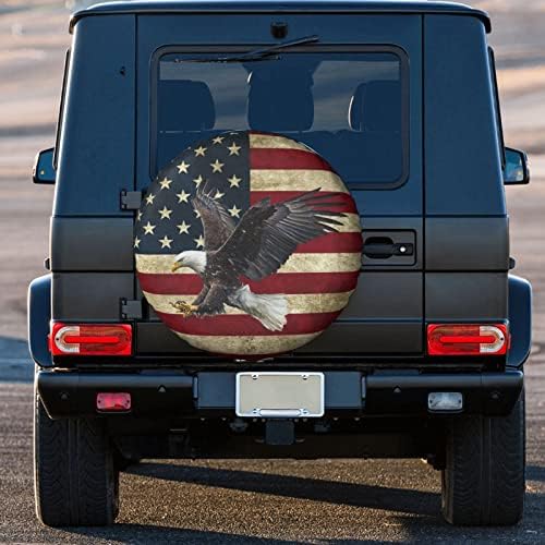 Spare Tire Cover Bald Eagle American Flag Tire Covers Protector Wheel Tire - Image 6