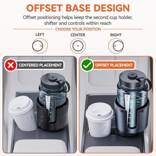 Car Cup Holder Expander for Large Water Bottles, Quick Install Cup Holder - Image 6