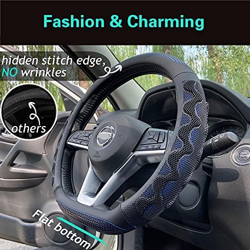PINCTROT D Shaped 14 Inch Small Steering Wheel Cover Great Grip - Image 2