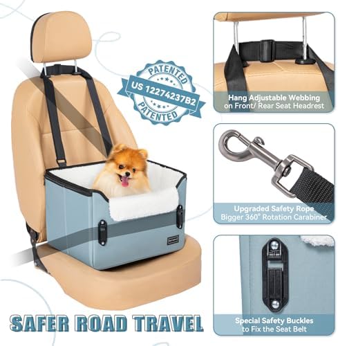 PETSFIT Dog Car Seats for Small Dogs – Patented Safety Buckles – Safety Tether - Image 3