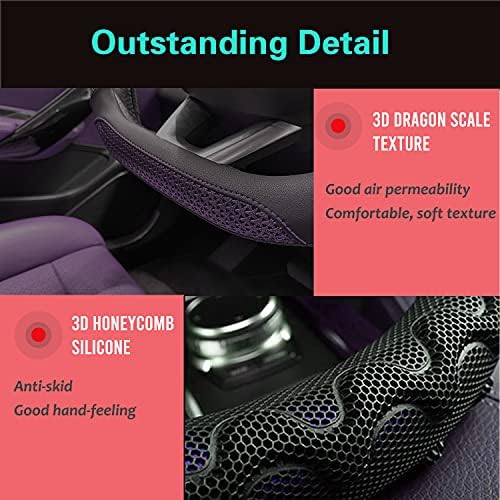 PINCTROT D Shaped 14 Inch Small Steering Wheel Cover Great Grip - Image 3