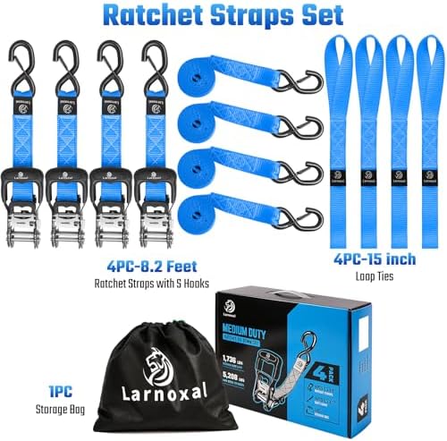 Ratchet Straps 4 Pack, 208LBS Break Strength - Image 5