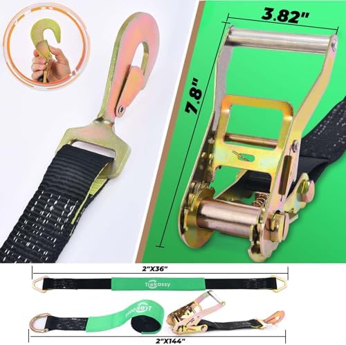 Trekassy 2in x 12ft Car Tie Down Straps - Image 4