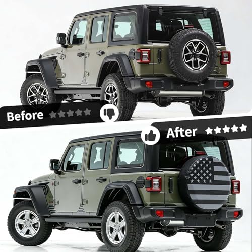 Spare Tire Cover for Jeep Wrangler RV Trailer Camper SUV, American Flag - Image 5