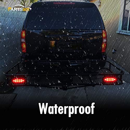 Partsam Red Cargo Carrier Hitch Rack Lights Kit, Bike Rack Light - Image 5