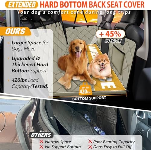 Hard Bottom Dog Car Seat Cover for Back Seat, Backseat Extender - Image 2