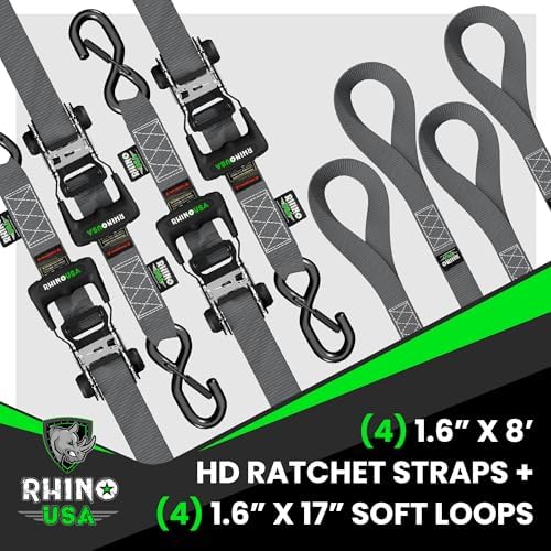 Rhino USA Heavy Duty Ratchet Tie Downs - Image 4