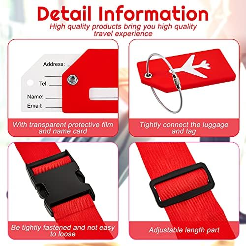 Weewooday 8 Pcs Luggage Straps Suitcase Tags Set - Image 3