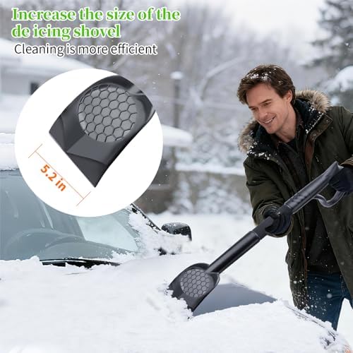 3-in-1 Ice Scraper for Car Windshield, 25.8 inch Emergency Snow Shovel - Image 2