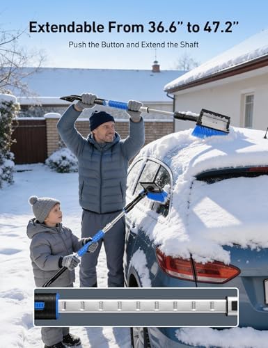 AstroAI 46" Extendable 3-in-1 Snow Brush & Ice Scrapers - Image 2