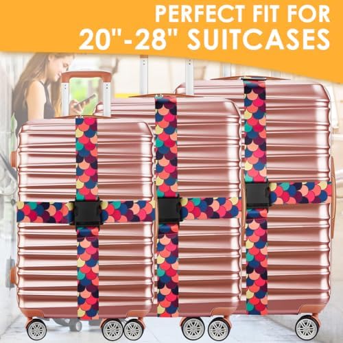 4 Pack Luggage Straps for Suitcases Adjustable Luggage Belt Suitcase Strap - Image 4