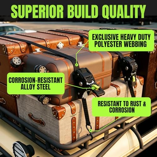 Retractable Ratchet Straps, 1 Inch x 12 Feet, 760lb Break Strength, Self - Image 5