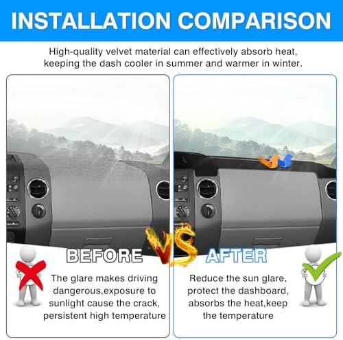 Autorder Dashboard Cover Mat for Ford F150 2004 2005 2006 2007 2008 Accessories - Image 3