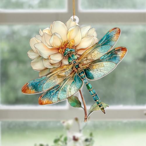 Dragonfly Ornament Stained Glass Style – Acrylic Window Hanging Suncatcher - Image 7
