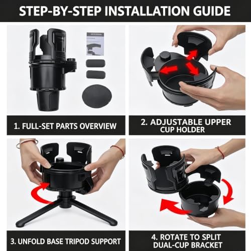 Upgrade Dual Cup Holder Expander, 2 in 1 Multifunction Cup Holder - Image 6