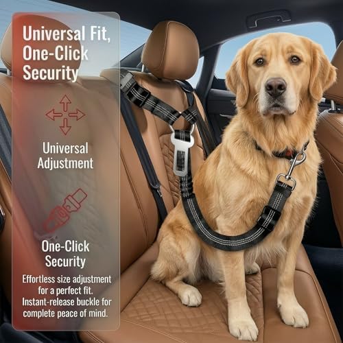 2-Pack Reflective Retractable Pet Seat Belt – Nylon Dog Tether, Adjustable Strap - Image 3