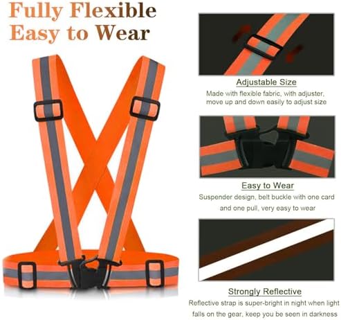 Reflective Vest Running Gear, 2-10Pack High Visible Safety VES - Image 3