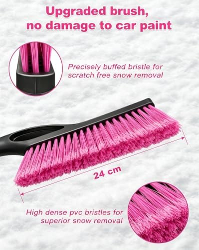 Pink 33 Inch Snow Brush and Ice Scraper - Image 3