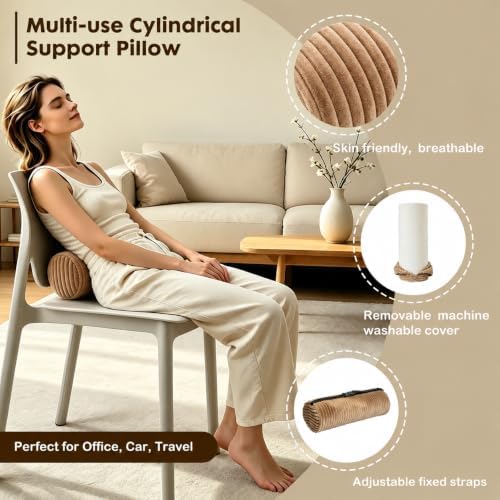 Corduroy Lumbar Roll Support Pillow - Image 3
