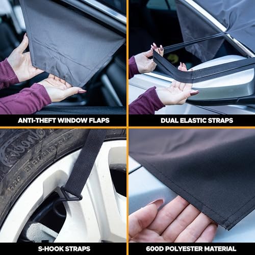 EcoNour Windshield Snow Cover, Heavy-Duty 600D Oxford Fabric - Image 6