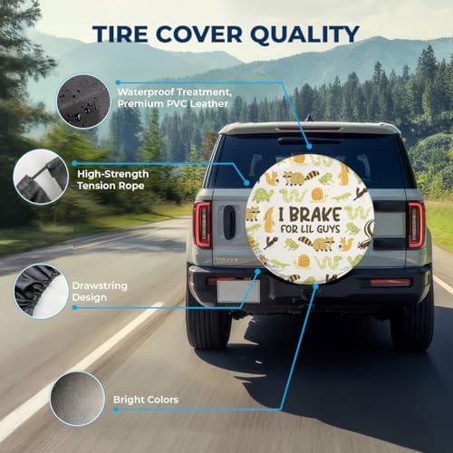 GENANY Small Animal Quote Thick PVC Leather Spare Tire Cover Size 15 - Image 4