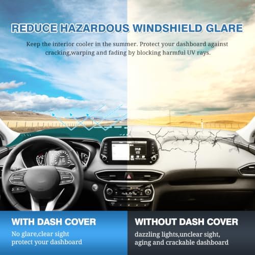 FIILINES Dash Cover for 2019 2020 2021 2022 2023 Hyundai Santa Fe, Dashboard - Image 6