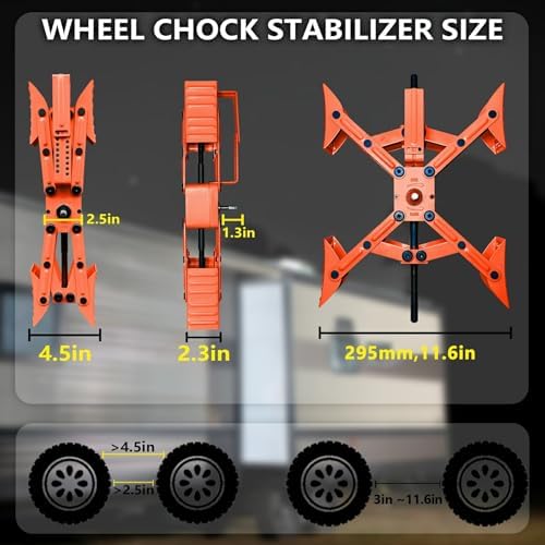 Camper X-Shaped Wheel Chock Stabilizer, 2 Sets RV Stabilizer Wheel Chock Scissor - Image 2