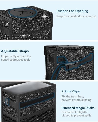 Capolo Car Trash Can with Lid, Leakproof Car Garbage Can - Image 3