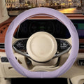 Nappa Leather Purple D Shaped Steering Wheel Cover 14 inch by Binsheo