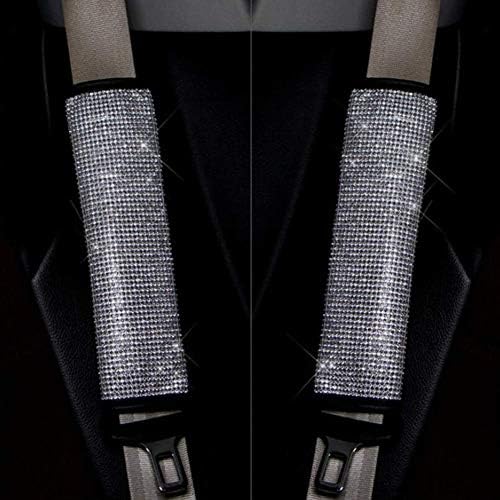 2 Pcs Bling Bling Seat Belt Shoulder Pads Luster Crystal - Image 2