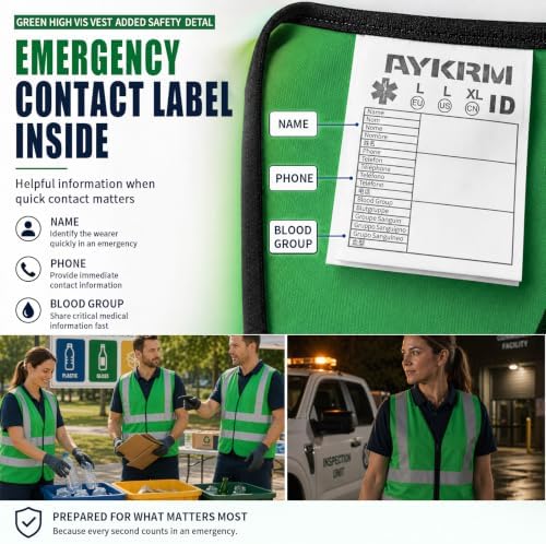 AYKRM 12 colour High visibility viz vest hi vis viz reflective work - Image 6