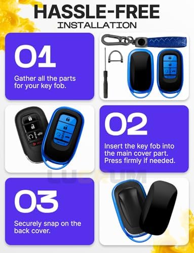 Lucrum Compatible with Honda Key Fob Cover & Keychain - Image 6