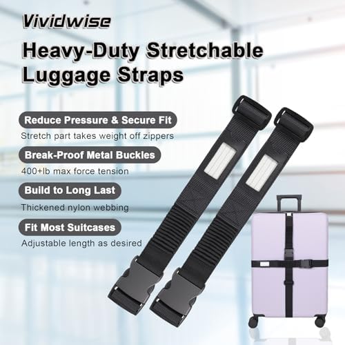 Luggage Straps for Suitcases, Stretchable TSA Approved Suitcase Straps - Image 6
