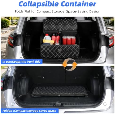 Car Trunk Organizer with Sturdy Faux Leather Lid - Image 4