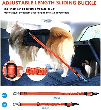 AUBELL Dog Seat Belt for Car, Updated 3-in-1 Bungee Dog Car Harness - Image 6