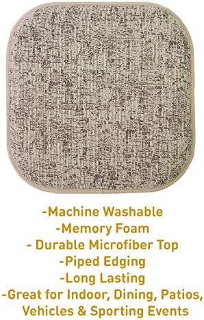 Sweet Home Collection Chair Cushion Memory Foam Pads Honeycomb Pattern Slip Non - Image 3