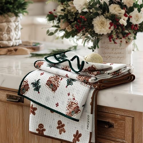 RECYCO Christmas Waffle Kitchen Towel Set of 2 by RECYCOHOMECOLLECTION