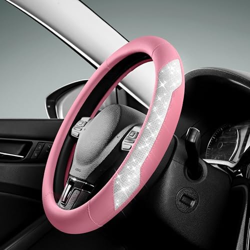PIC AUTO Steering Wheel Cover, Sparkly Crystal Bling Glitter by PICAUTO