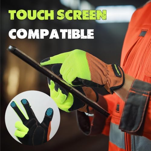 HANDLANDY Work Gloves for Men & Women, Utility Mechanic Working Gloves Touch - Image 4