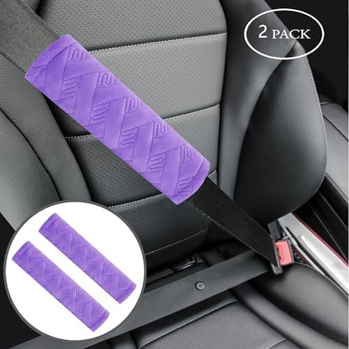 Amooca 2-Pack Braid Pattern Seat Belt Covers Shoulder Pads - Image 2