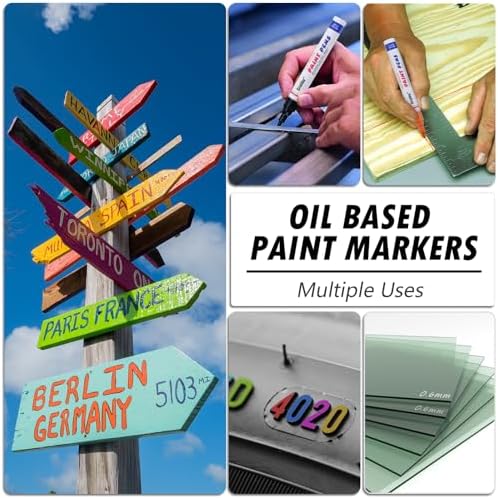 Pink Paint Markers, 2 Pack Oil-Based Waterproof Quick Dry Permanent Paint Pen - Image 3