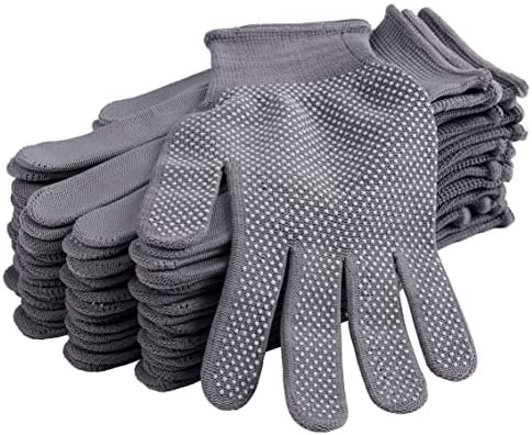 COOHORN 12Pairs Work Gloves Anti-slip Knitted Stretchy Cloth Glove Thin Moist by COOHORN