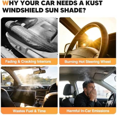 KUST Windshield Sun Shade for Honda CRV 2023-2025 2026 Foldable Thicken Window - Image 6