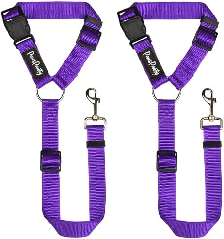 PawsPawty 2 Pack Headrest Dog Car Safety Seat Belt Adjustable Nylon Fabric Car by Unknown