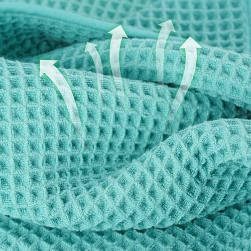 Microfiber Waffle Hand Towels, 4 Pieces, Fast Drying, Lint Free 430 GSM - Image 2