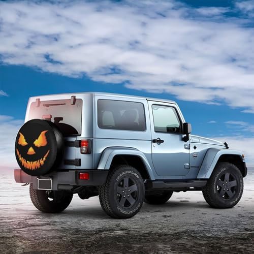 Halloween Pumpkin Face Spare Tire Cover Wheel Protectors Waterproof Wheel - Image 5