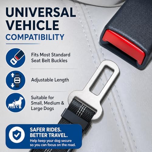 Dog Seat Belt for Cars, Adjustable Heavy Duty Dog Car Seat Belt - Image 4